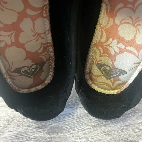 Roxy Minnow VII Black Canvas Slip On Boat Shoes - Picture 9 of 11